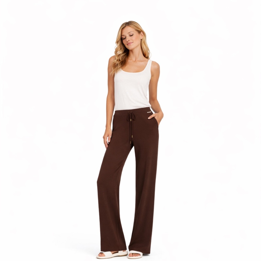 St. John 100% Cashmere Chocolate Brown Knit lounge Pants